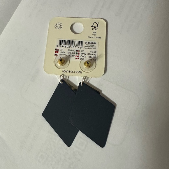 Lovisa- Blue and Gold Geometric Earrings - Picture 2 of 2